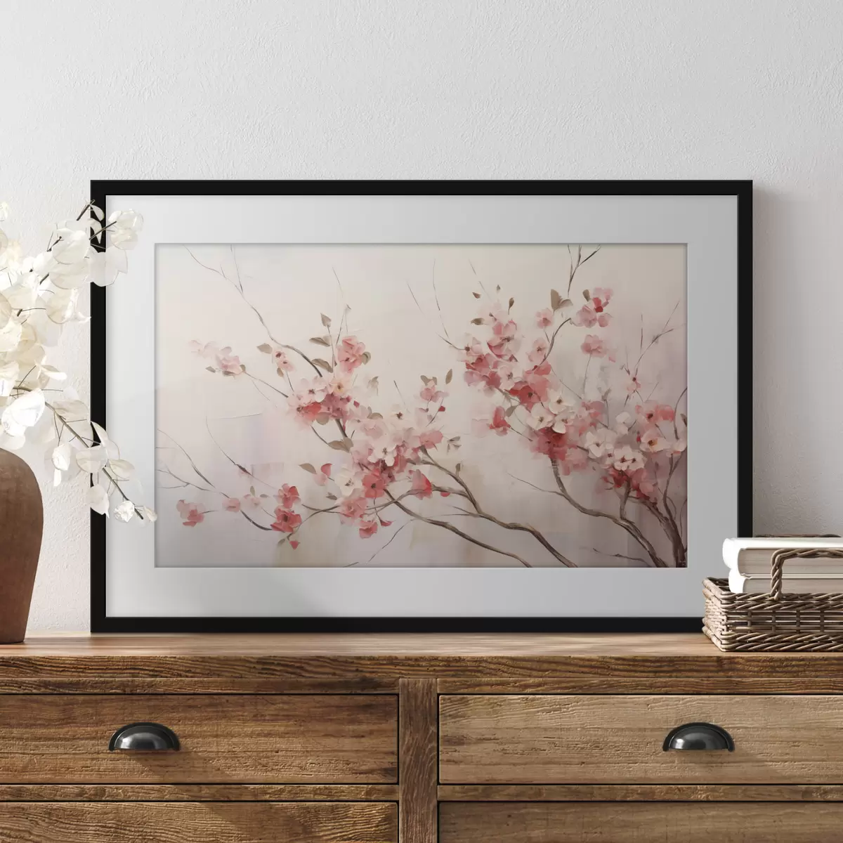Poster Cerezos en flor en estilo acuarela f44941