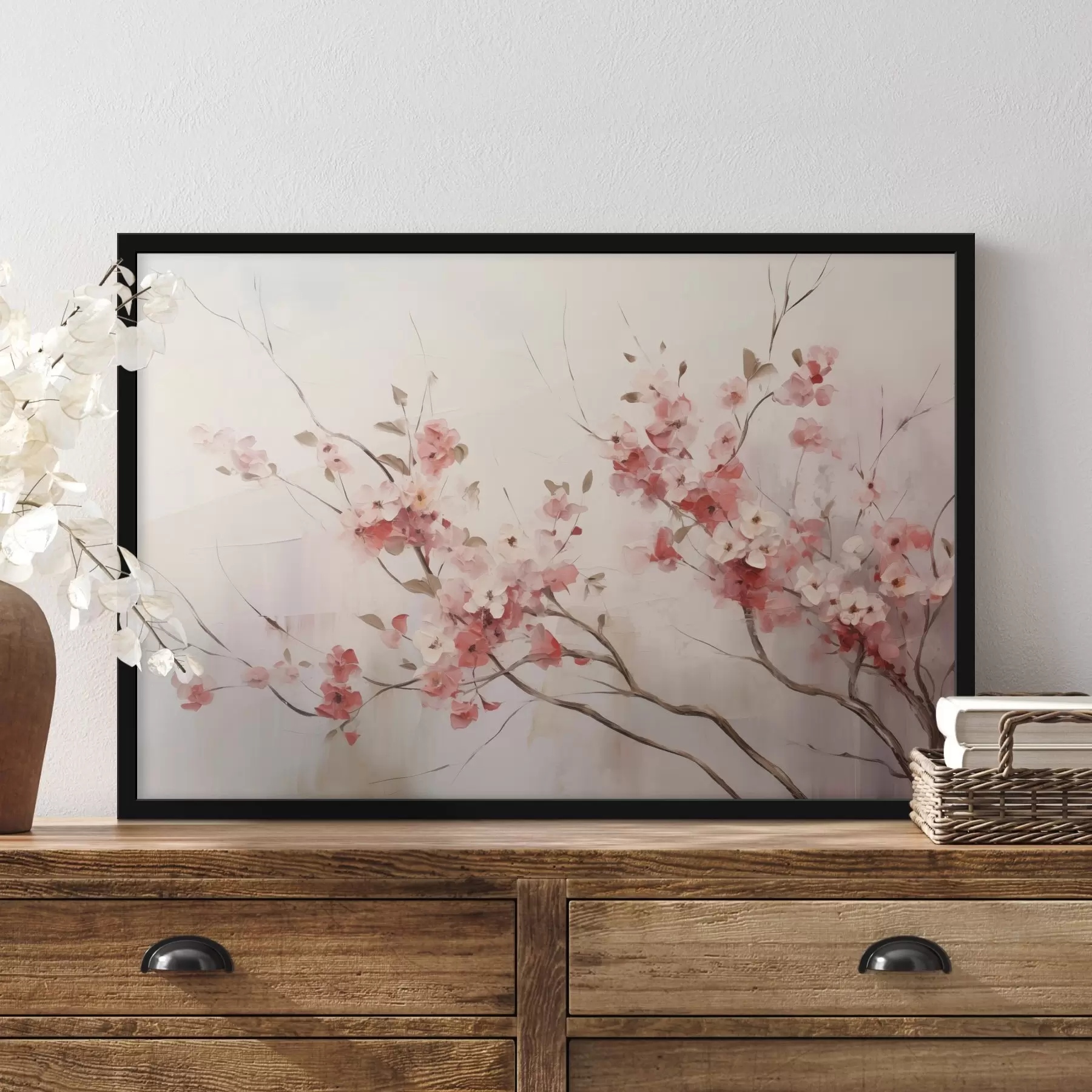 murales de pared Cerezos en flor en estilo acuarela f44941