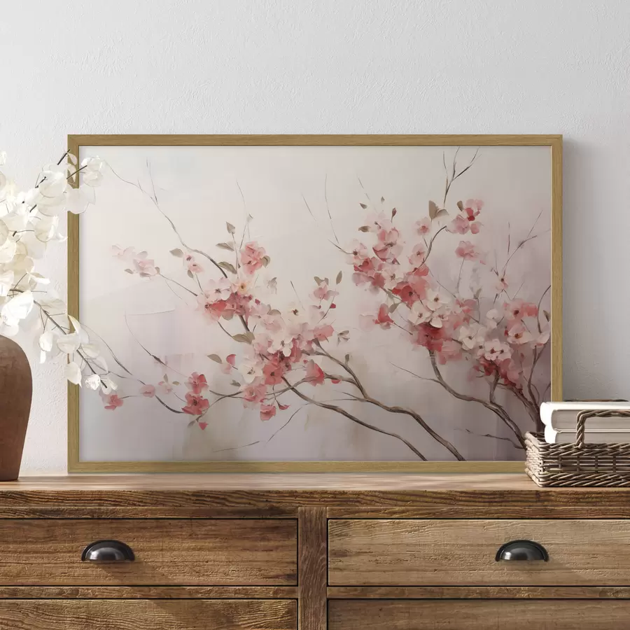murales de pared Cerezos en flor en estilo acuarela f44941