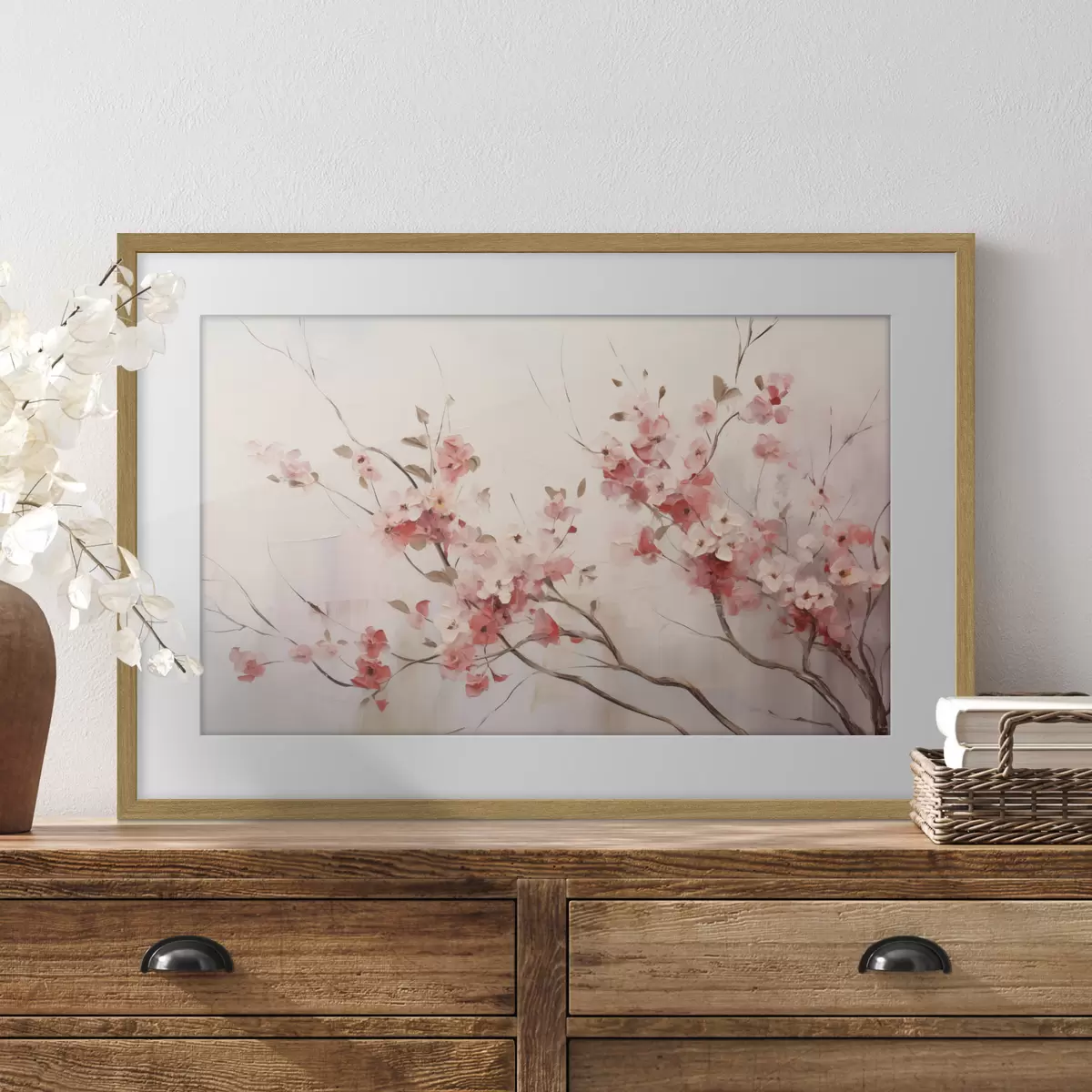 Poster Cerezos en flor en estilo acuarela f44941