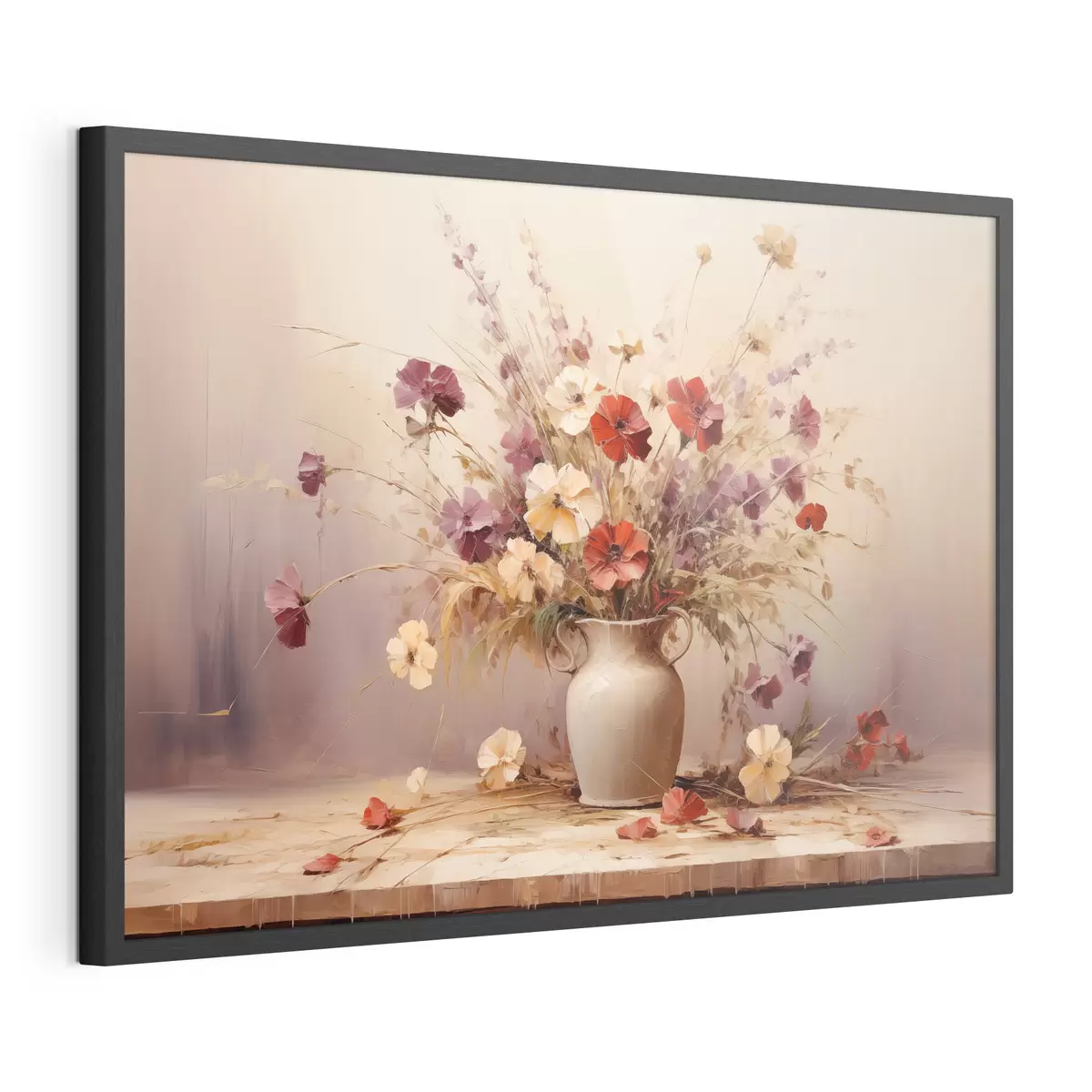 Poster Ramo de flores silvestres en un jarrón al óleo f44947