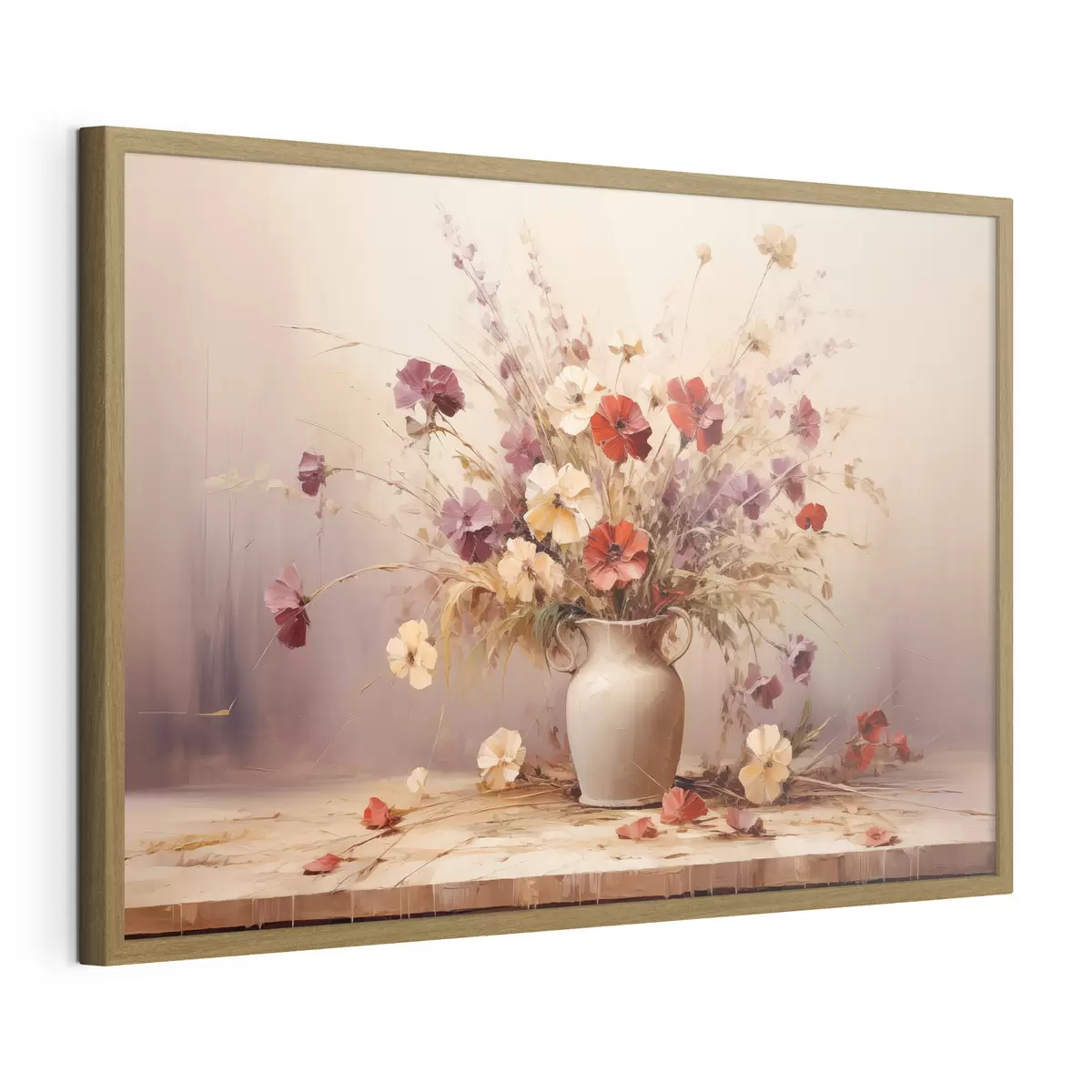 Poster Ramo de flores silvestres en un jarrón al óleo f44947