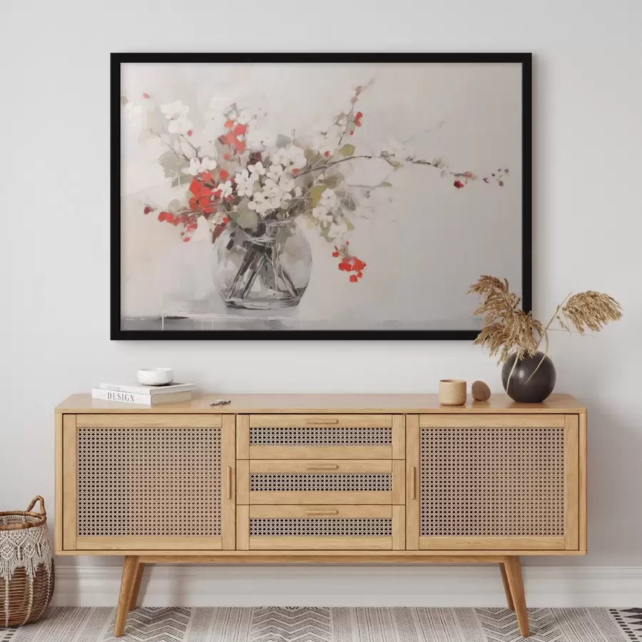 murales de pared Delicada composición floral en estilo acuarela f44948