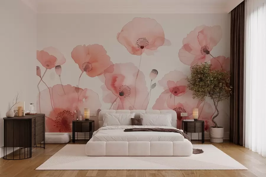 murales de pared amapolas del aire w04205