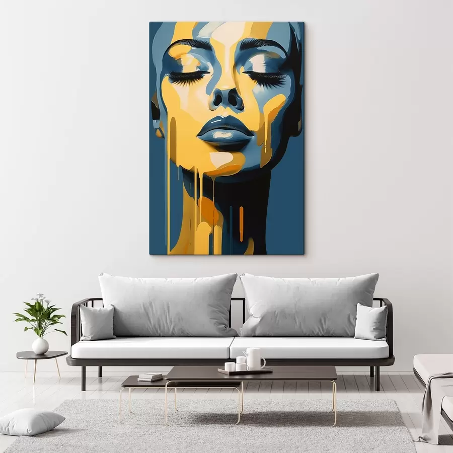 murales de pared Retrato de mujer con los ojos cerrados s45006