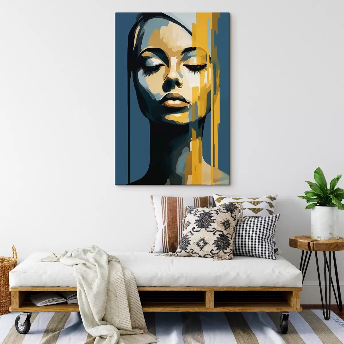 murales de pared Retrato de mujer con los ojos cerrados s45007