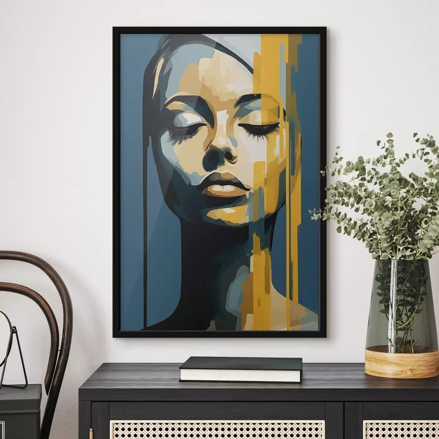 murales de pared Retrato de mujer con los ojos cerrados f45007