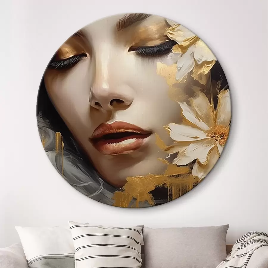 murales de pared Retrato femenino con flores r45002