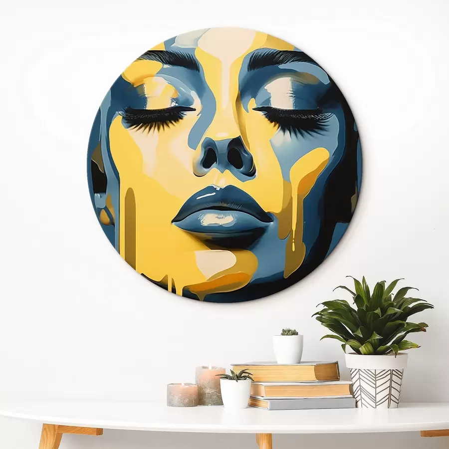 murales de pared Retrato de mujer con los ojos cerrados r45006