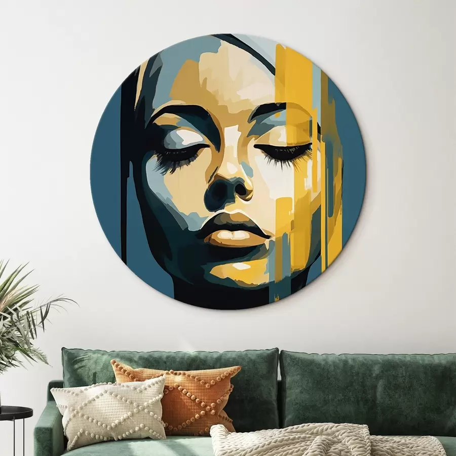 murales de pared Retrato de mujer con los ojos cerrados r45007