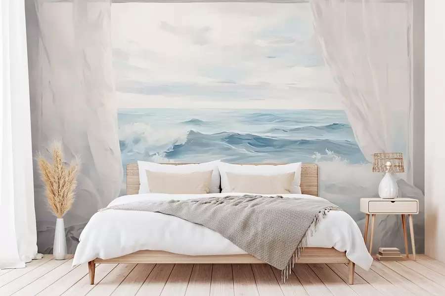 murales de pared Vista al mar desde la ventana w04230