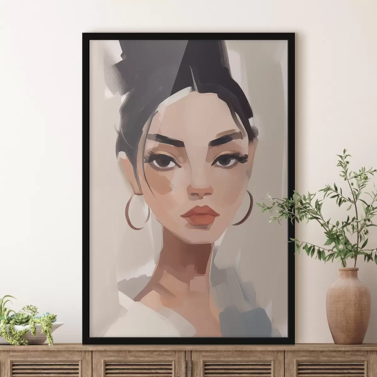 Poster Chica con el pelo negro f45013