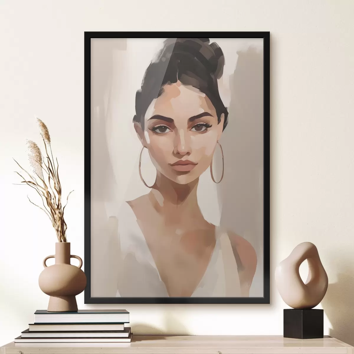 Poster Retrato de niña imitación de pintura f45014