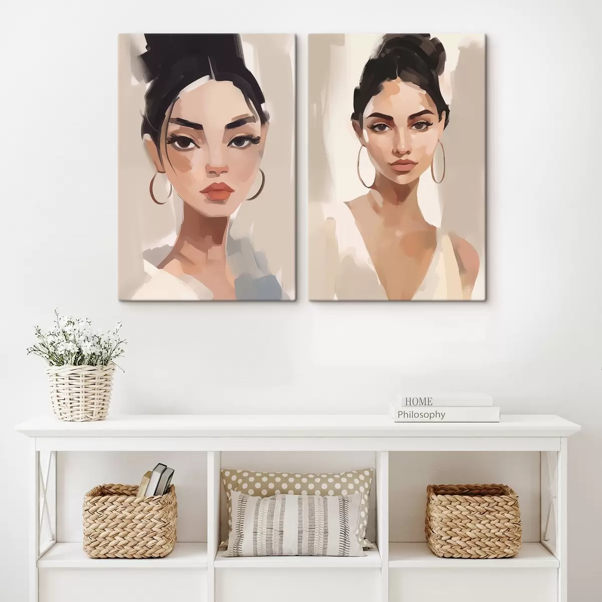 murales de pared Retrato de niña imitación de pintura m00484