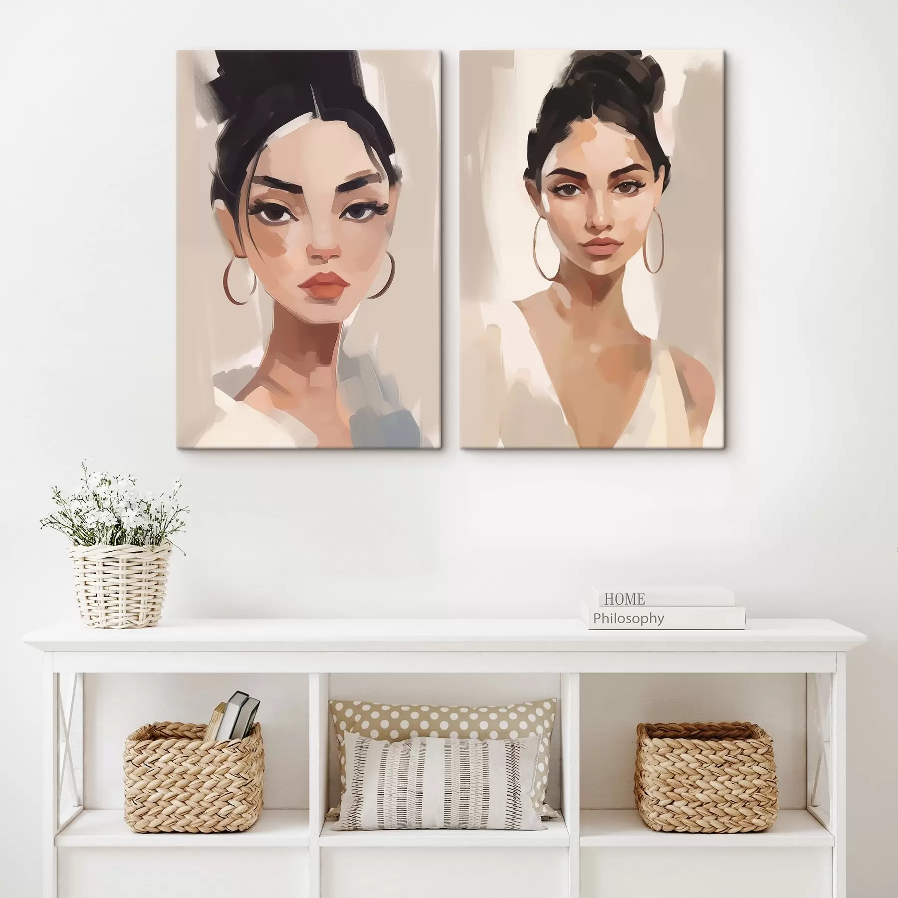 murales de pared Retrato de niña imitación de pintura m00484