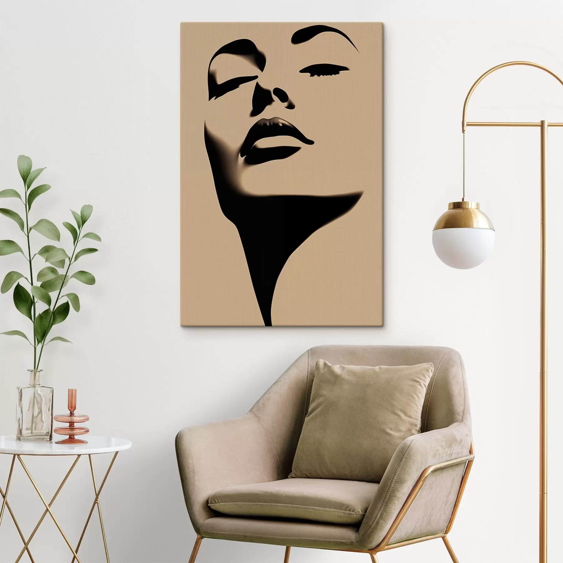 murales de pared Silueta de la cara de una mujer s45071