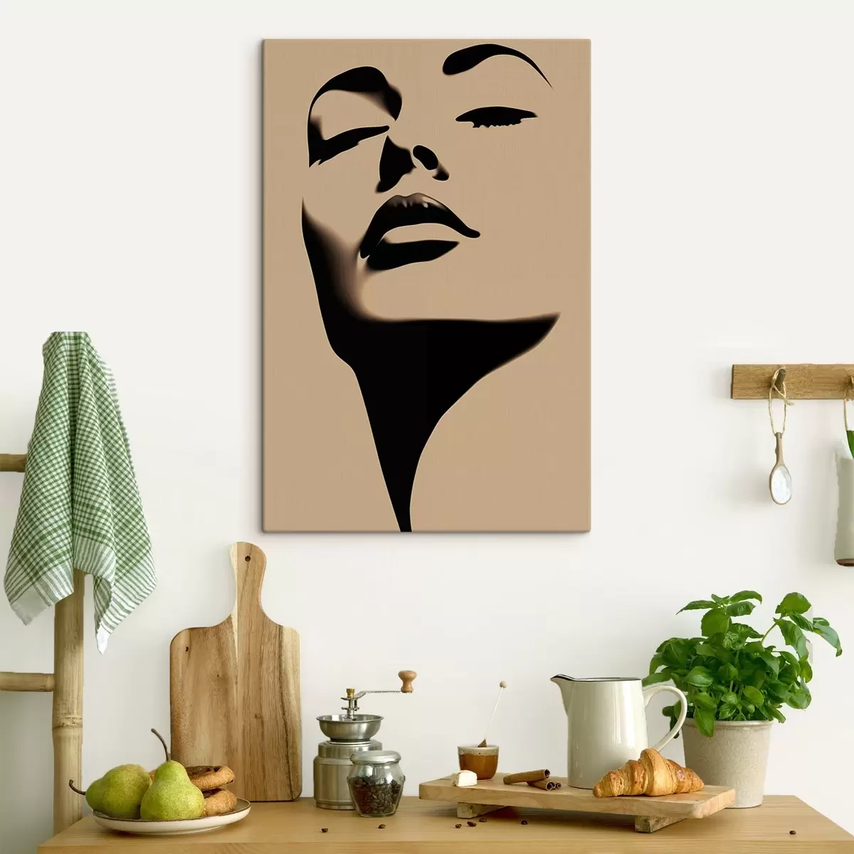 murales de pared Silueta de la cara de una mujer s45071