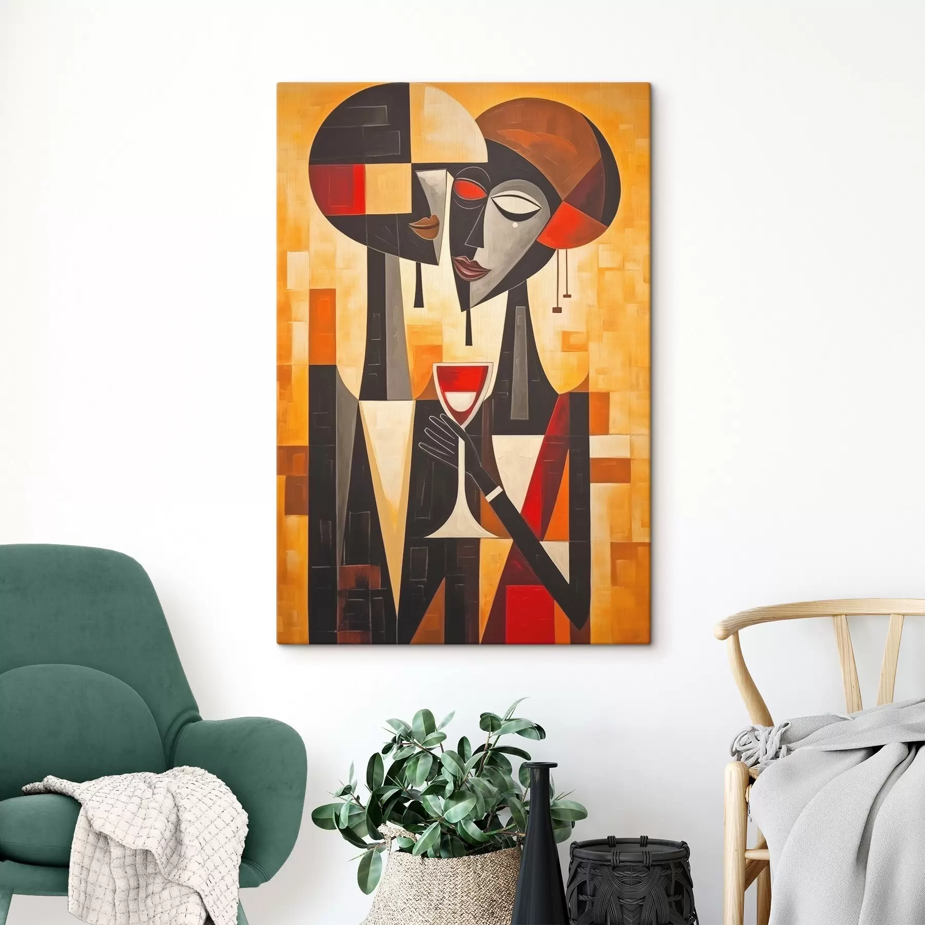 murales de pared Dos con cristal cubista s45085