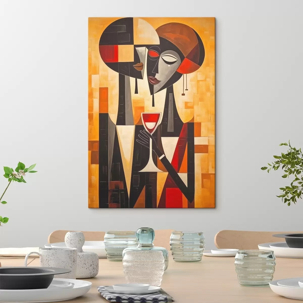 murales de pared Dos con cristal cubista s45085