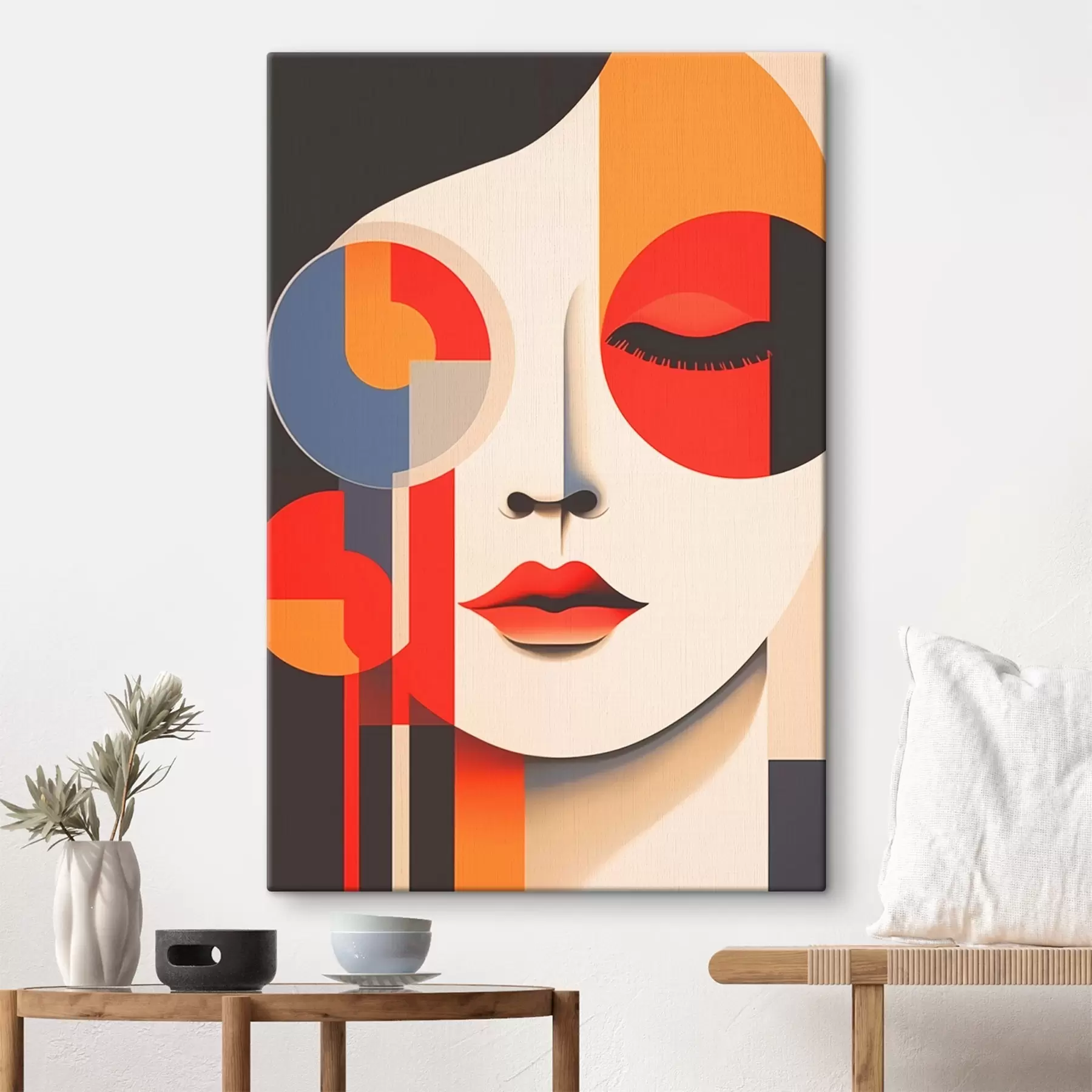 murales de pared Rostro abstracto en formas geométricas s45086