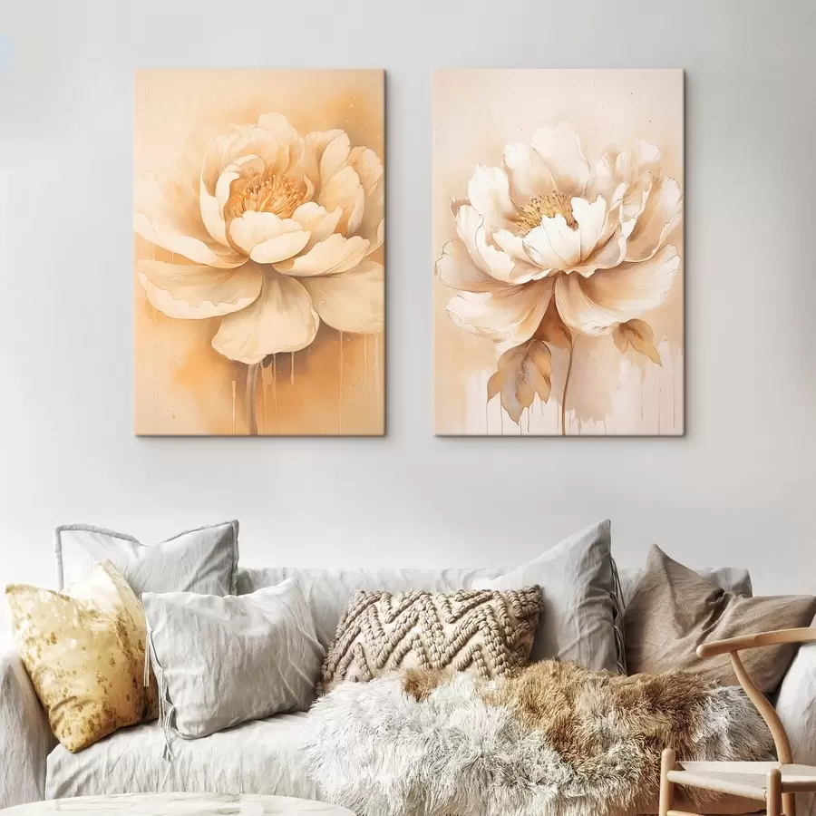 murales de pared Flores beige m00499