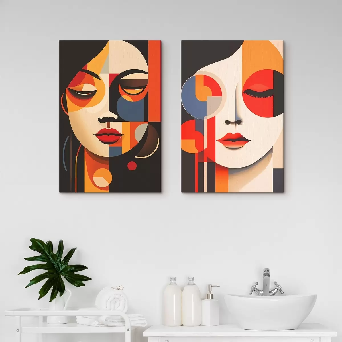 murales de pared Retratos geométricos de mujer m00501