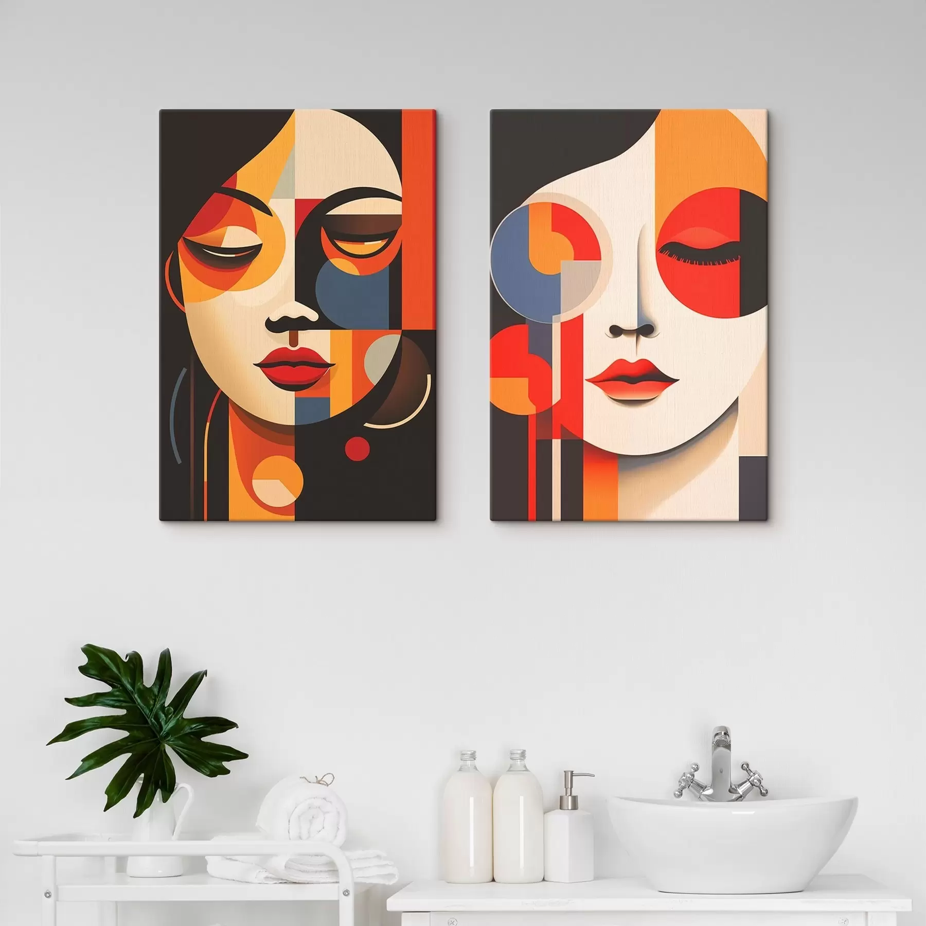 murales de pared Retratos geométricos de mujer m00501