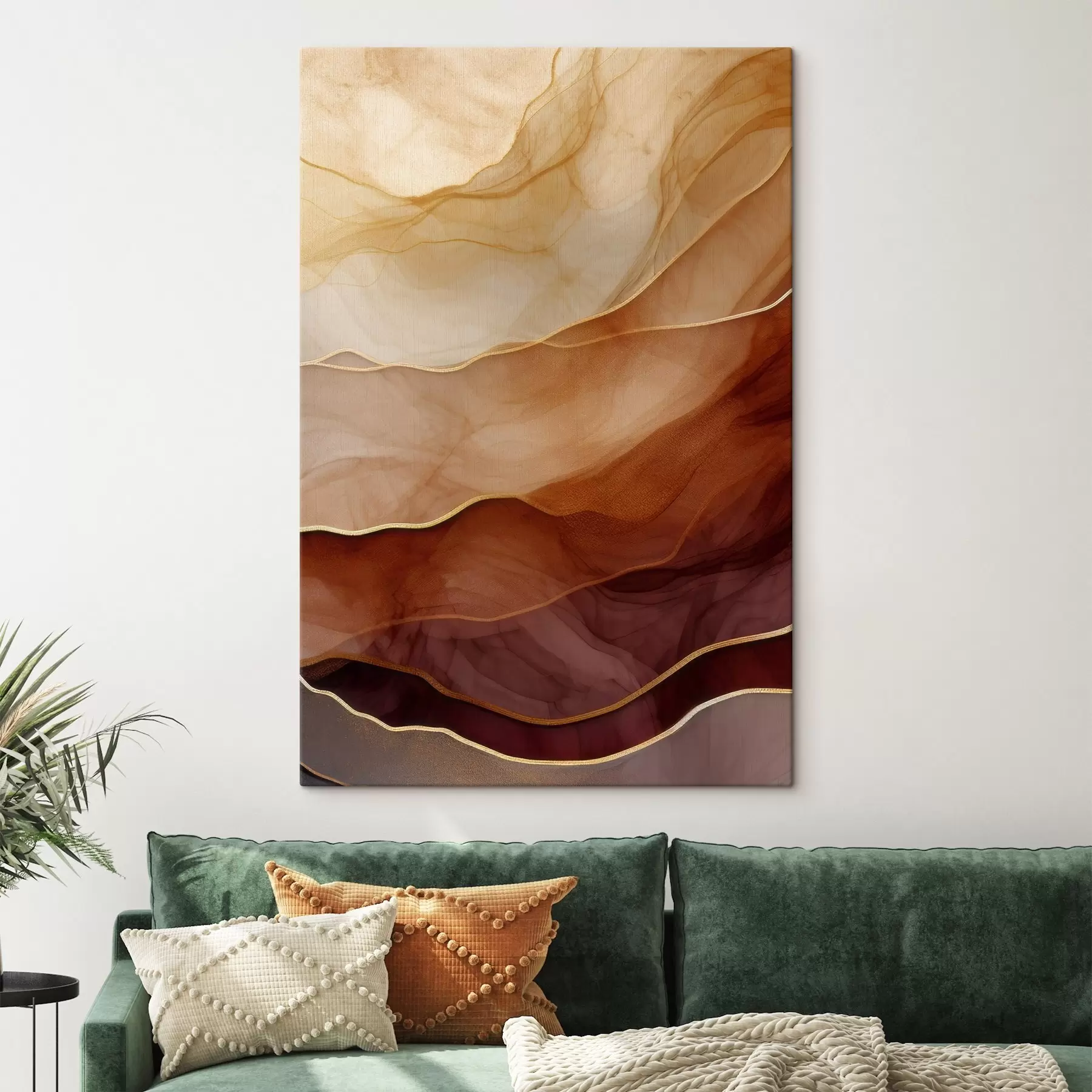 murales de pared fluido, arena, capas, mínimo, líneas suaves, tonos cálidos, natural, movimiento s45090