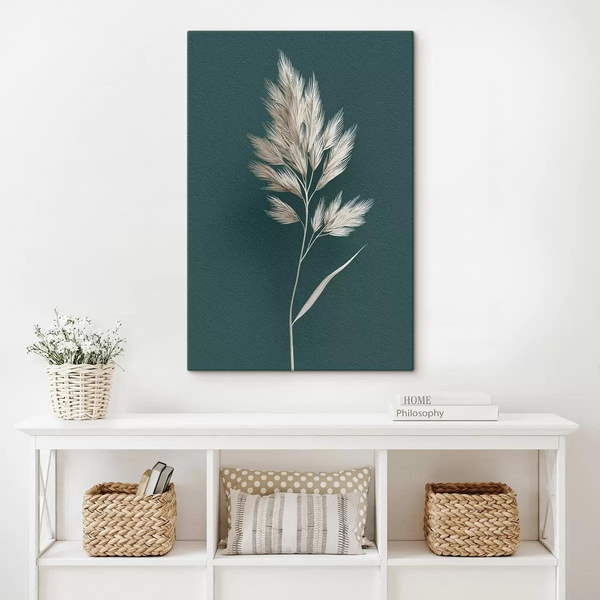 murales de pared planta seca, silueta, orgánico, hojas, hierbas, neutro, simple, textura s45092