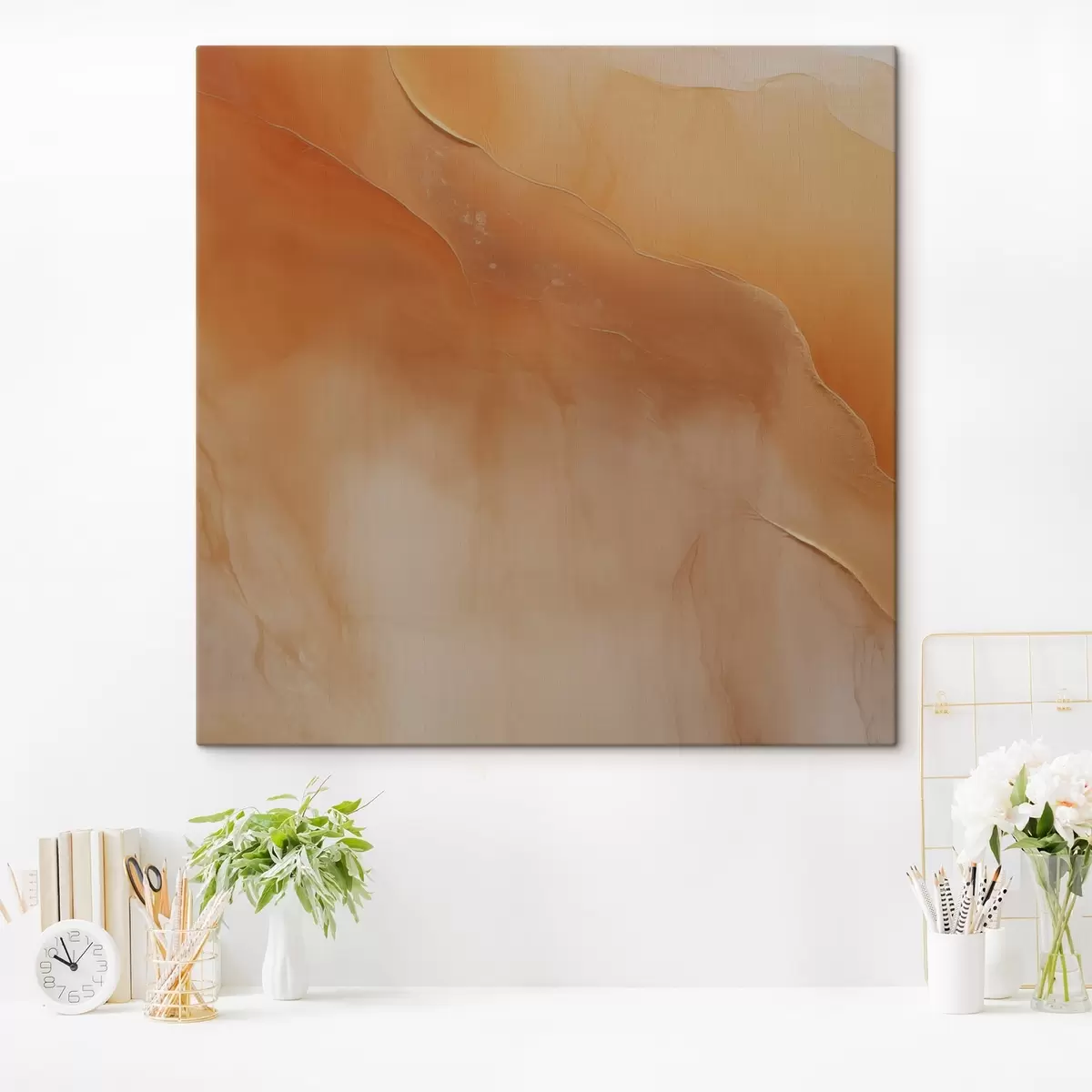 murales de pared tonos tierra, capas suaves, minimalista, estilo acuarela, movimiento abstracto, calma s45107