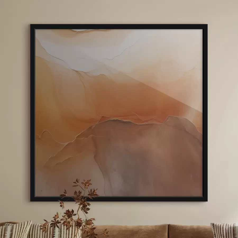 murales de pared abstracto neutro, colores arena, curvas suaves, textura visual, efecto fluido f45108