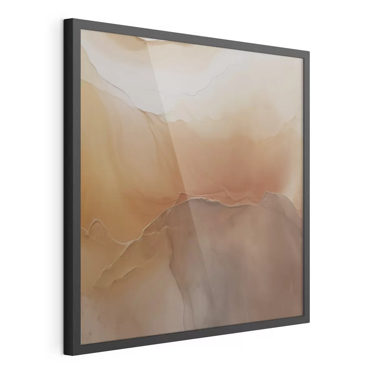 Poster abstracto neutro, colores arena, curvas suaves, textura visual, efecto fluido f45108
