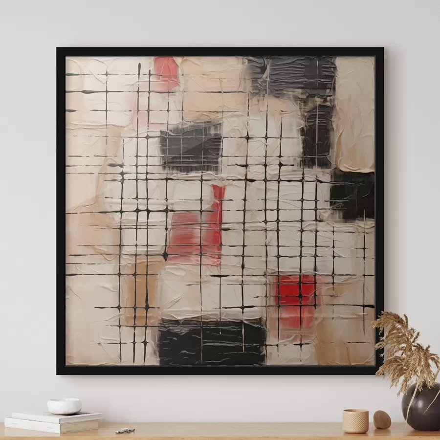 murales de pared Abstracción con líneas e imitación de pinceladas f45122