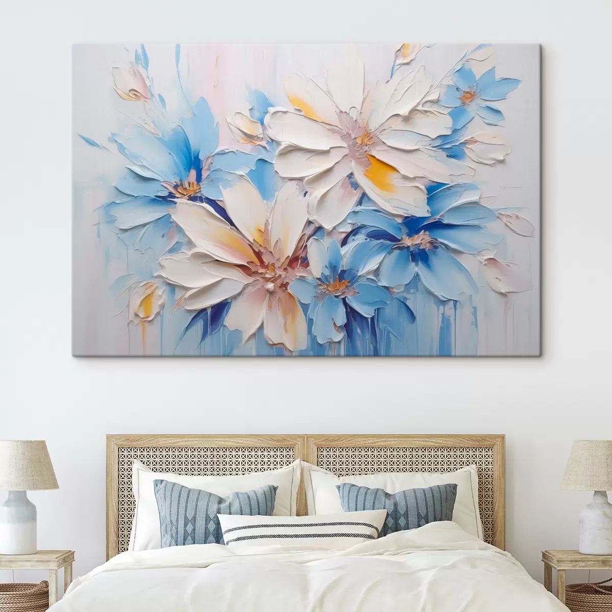 murales de pared Flores abstractas imitación pinceladas s45115