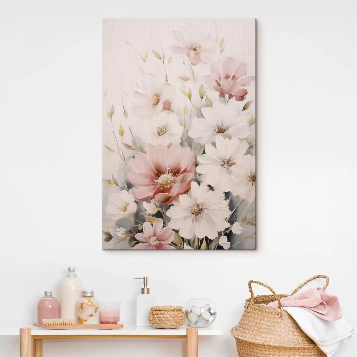 murales de pared Pintura imitación flores delicadas s45119