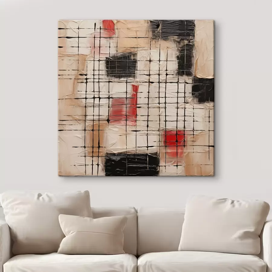 murales de pared Abstracción con líneas e imitación de pinceladas s45122