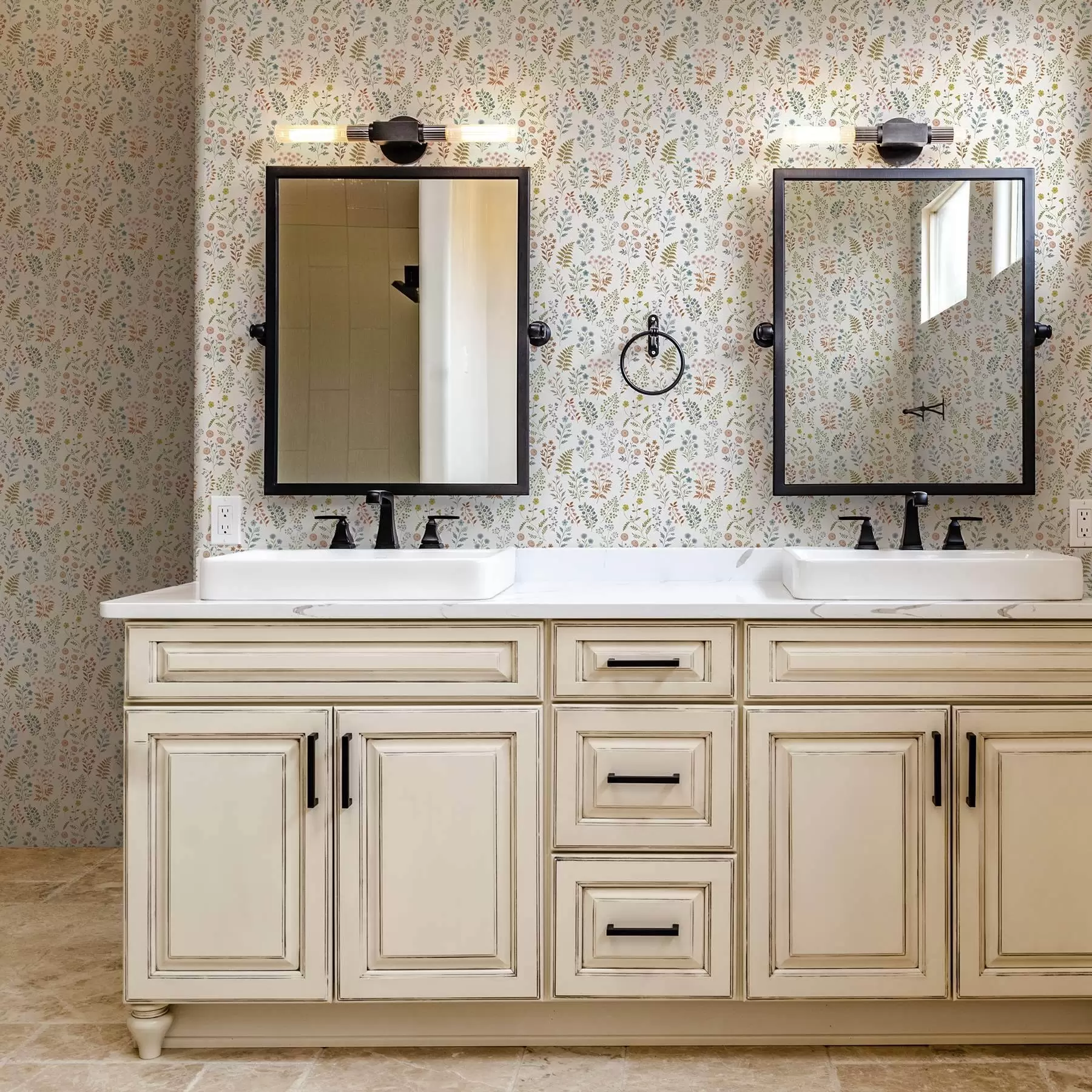 murales de pared Plantas de colores sobre fondo blanco a cuadros a00413