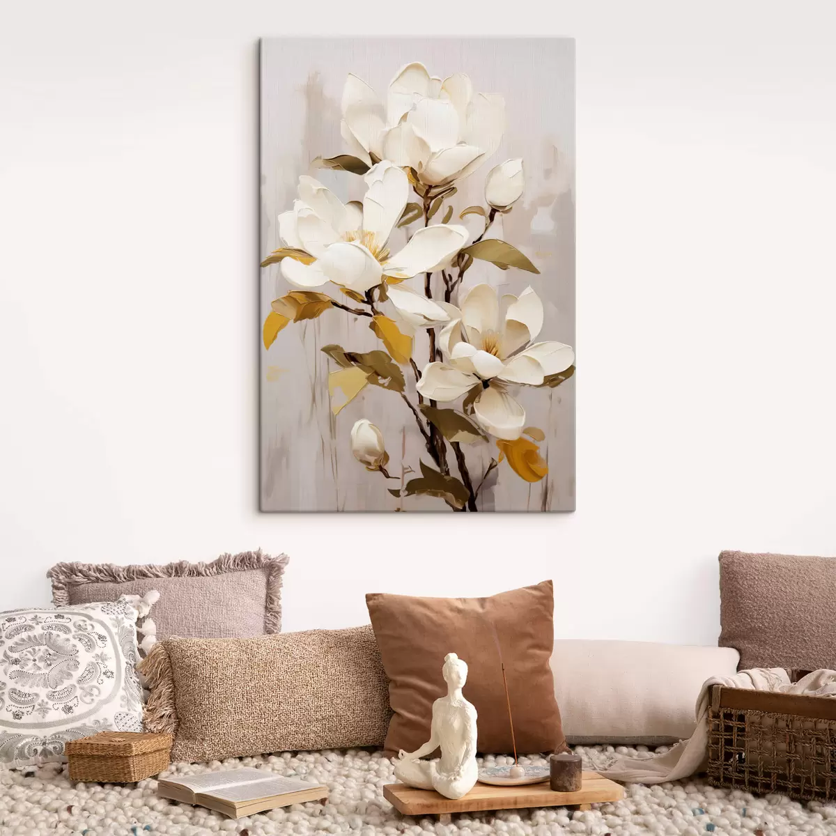 murales de pared Una rama abstracta con Magnolia s44300