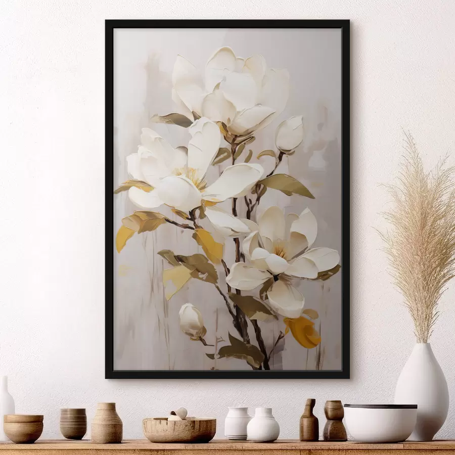 murales de pared Una rama abstracta con Magnolia f44300