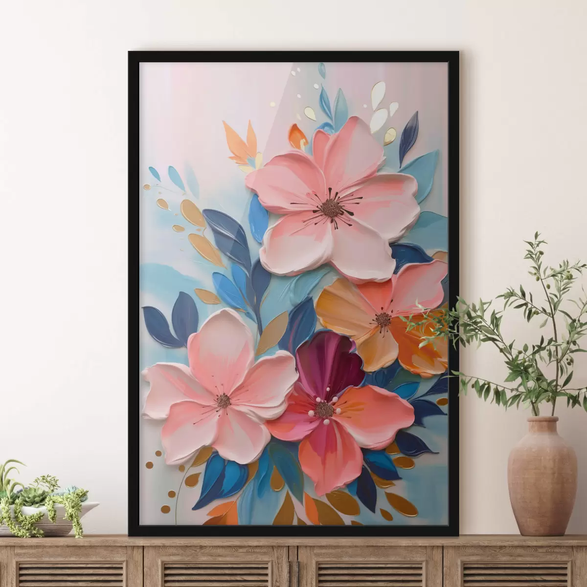 Poster Flores abstractas de colores f45064