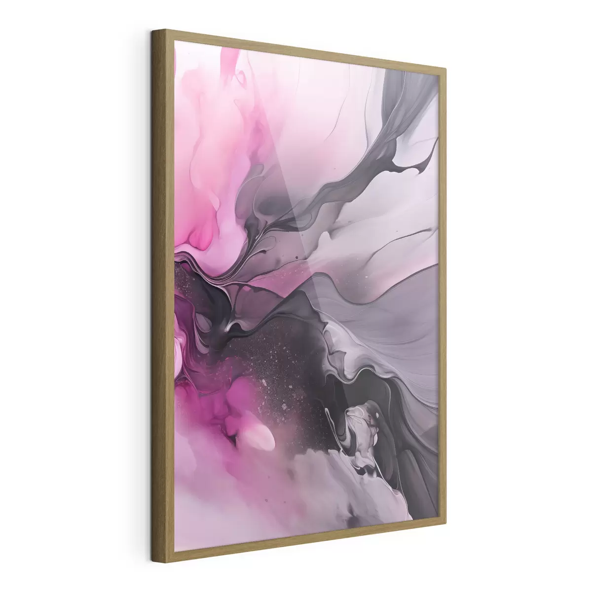 Poster Remolinos abstractos de color rosa, morado y negro se mezclan en una composición fluida y orgánica, creando una sensación de movimiento f45196