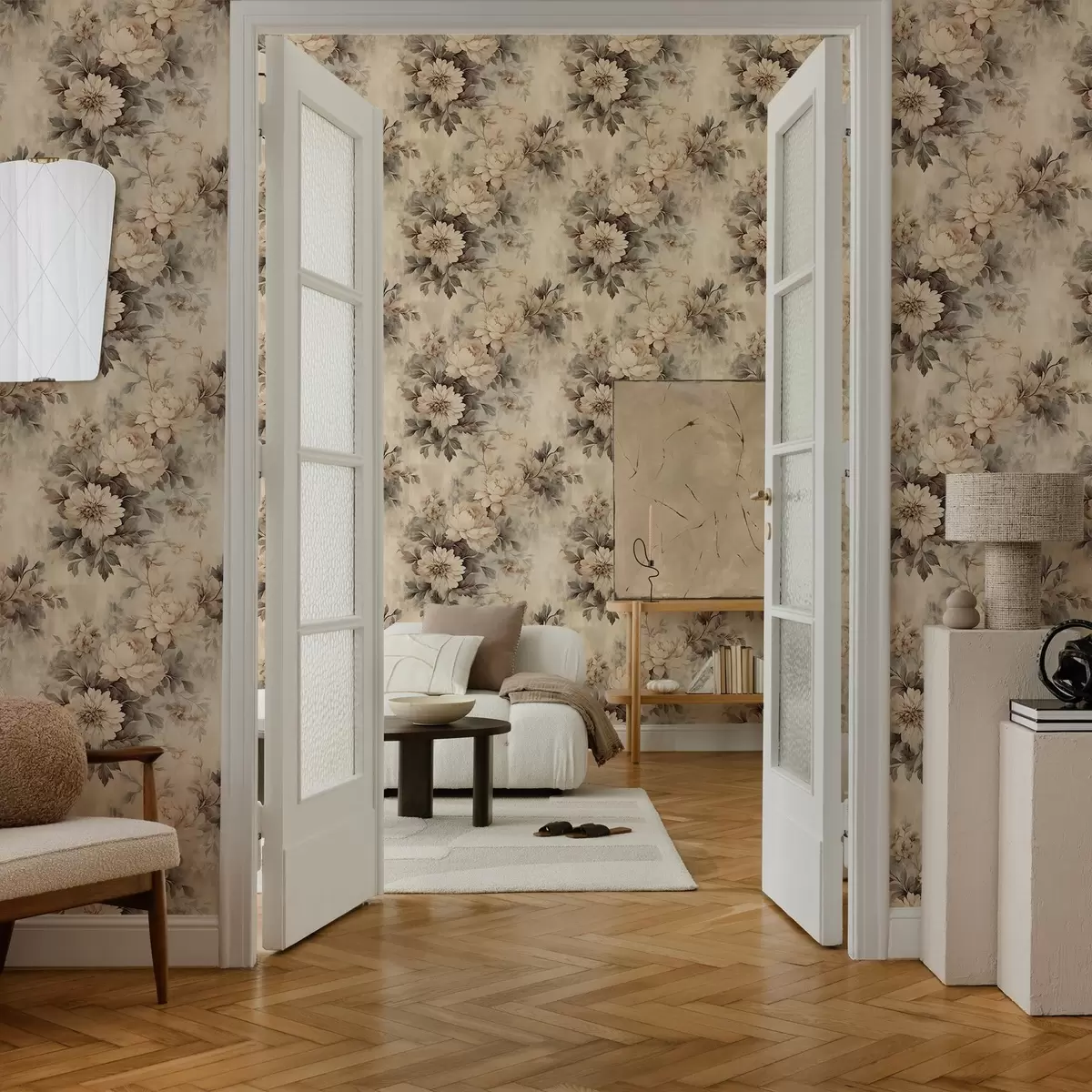 Papel pintado Flores de acuarela vintage