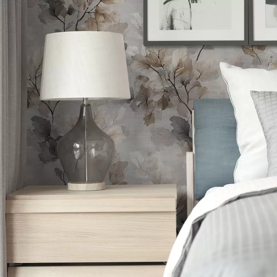 murales de pared Patrón de ramas en acuarela neutra a00422