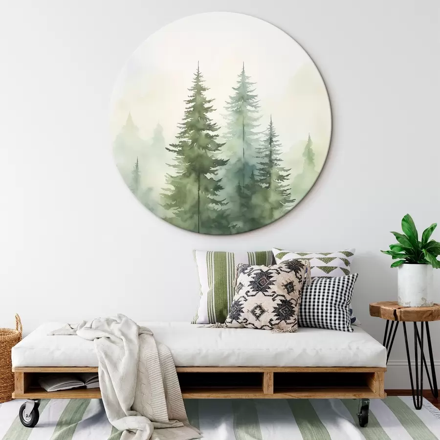 murales de pared Abetos en la niebla r45208