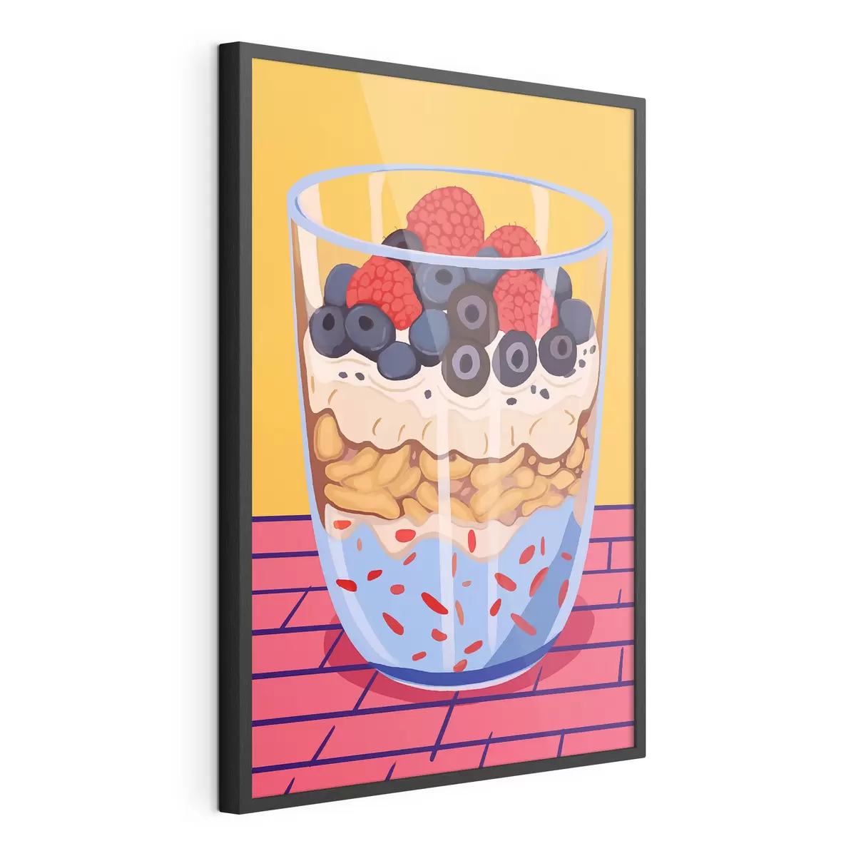 Poster Vaso con yogur, bayas y cereales f45216