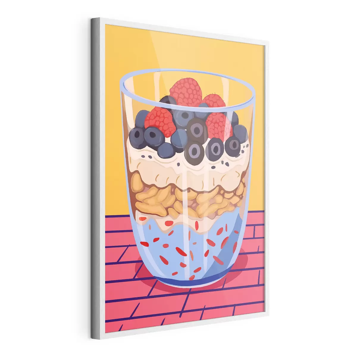 Poster Vaso con yogur, bayas y cereales f45216