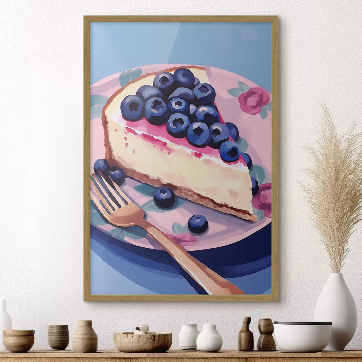 Poster Tarta de queso con arándanos f45229