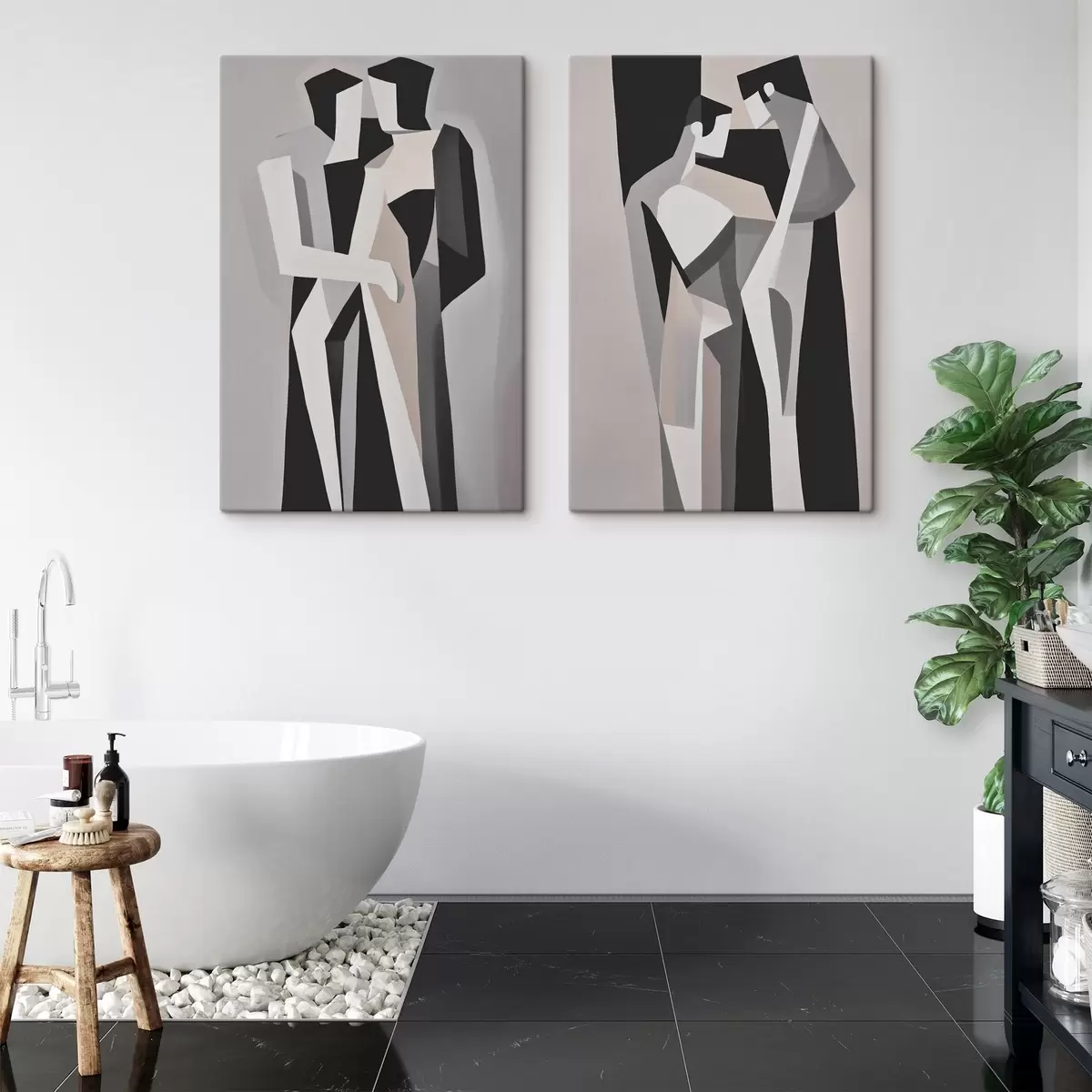 murales de pared Parejas geométricas abstractas m00517