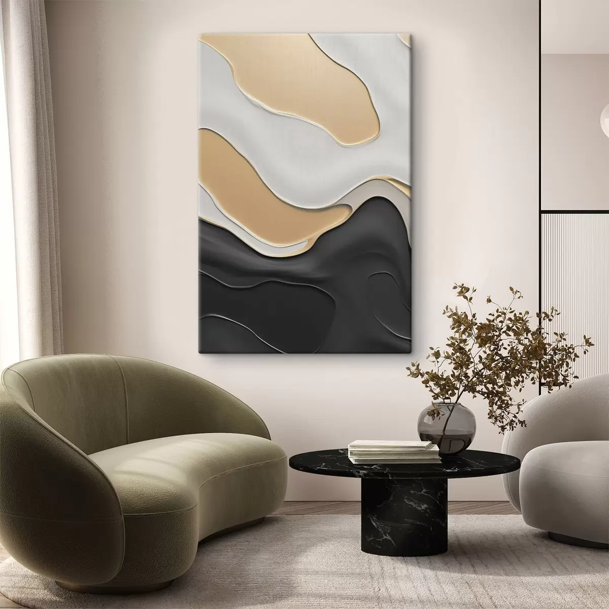 murales de pared Curvas abstractas y elegantes s45203