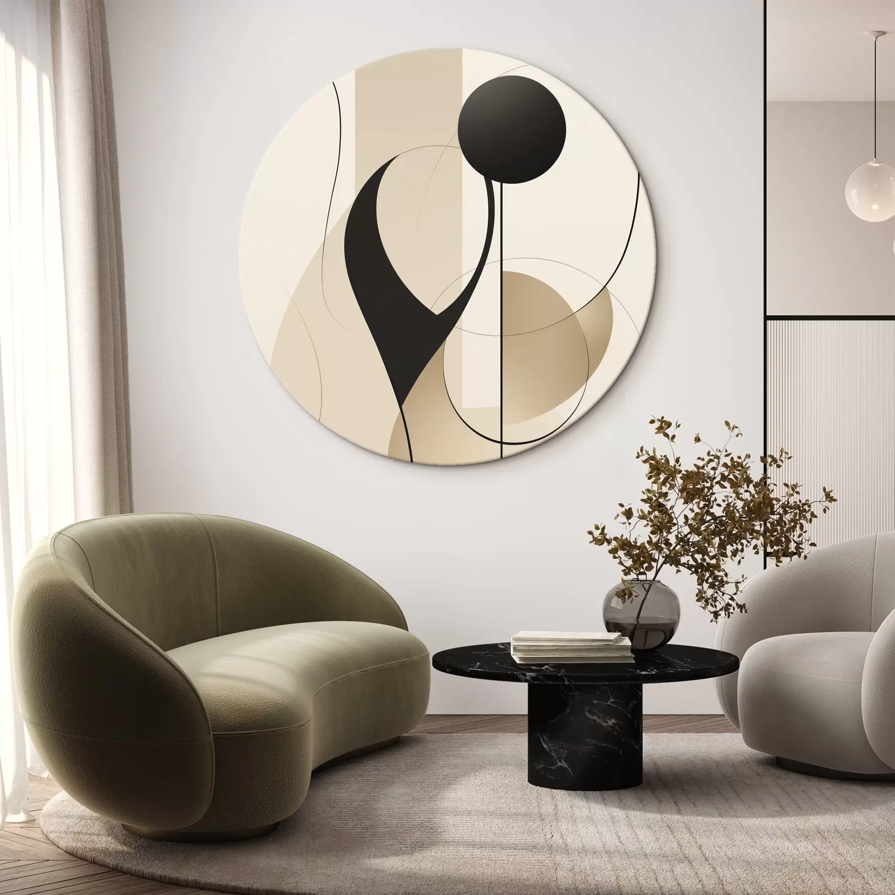 murales de pared Curvas y formas abstractas r45197